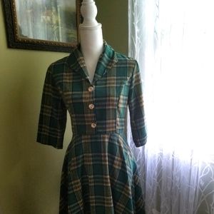 40's Style Plaid Dress